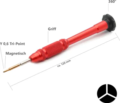 Produktbild von Tri Point Profi Schraubenzieher iPhone X XS MAX XR 8 7 11 12 Plus Samsung Gear Rot