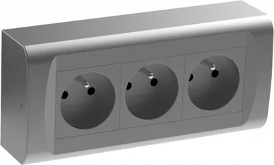 Image de Bloc 3 prises avec terre saillie, gris / argent