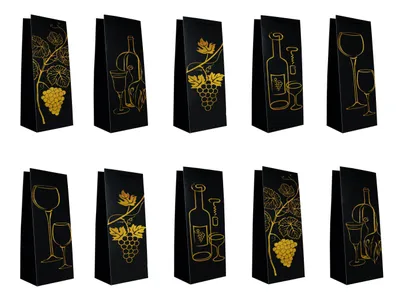 Produktbild von Weintaschen Flaschentüten 10er Set Flaschentaschen Allgemein Tasche Wein Sekt 38,5x12x9cm