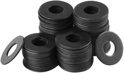 Zdjęcie produktu dla Czarne uszczelki ze stali nierdzewnej M6 x 12 mm, 120 sztuk, płytki dystansowe