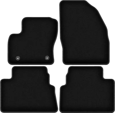 Obrázek produktu pro Velurové autokoberce na míru pro Ford Kuga MK1 (2011-2013, SUV) černé, sada 4 ks, s úchyty