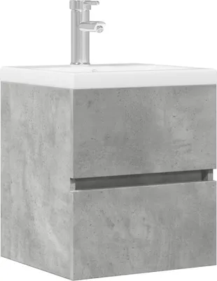 Image de Maison Exclusive - Meuble sous lavabo gris béton 41x38,5x45 cm Matériau dérivé du bois