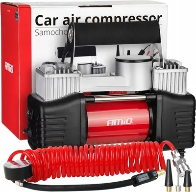 Obrázek produktu pro Kompresor do auta kovový dvoupístový 12V HQ, Acomp-04
