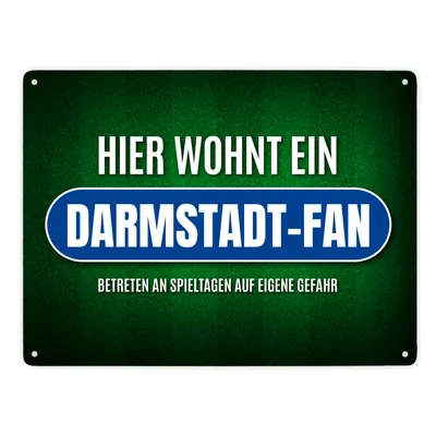 Produktbild von Hier wohnt ein Darmstadt-Fan Metallschild XXL mit Rasen Motiv