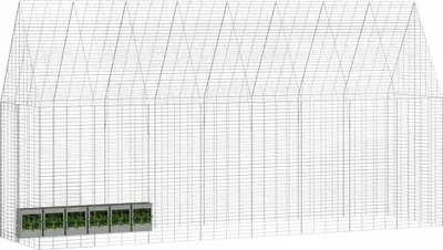 Image de vidaXL Cage à lapins argentée 400 x 100 x 210 cm Acier galvanisé