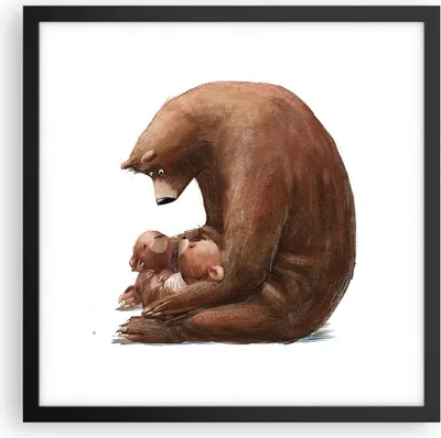 Produktbild von Gerahmtes Poster - Schwarzer Rahmen - Bär Teddybären Kinder - 40x40 cm - Wand Bild - Wanddeko - Wandbilder - Kunstposter - Wandposter - Bilderrahmen - Bilder - Kunstdruck - P2BAC40x40-4732