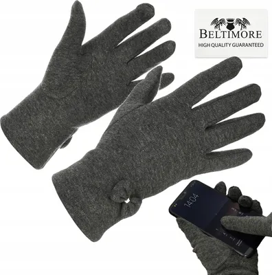 Produktbild von Damenhandschuhe grau Touch Fleece Teddybär BELTIMORE