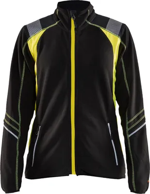 Produktbild von Blakläder® Damen Microfleece Jacke 4973 1010 in div. Farben, Farbe:schwarz/gelb, Größe:2XL