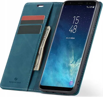 Immagine prodotto di SPACECASE Custodia flip a portafoglio per Galaxy S8+ Blu
