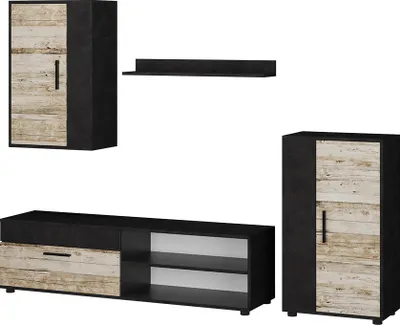 Produktbild von Vicco Wohnwand Berno, 4er Set, Beige/Anthrazit