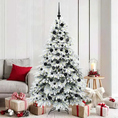 Image de Maison Exclusive - Sapin de Noël artificiel avec 300 LED blanches, 180 cm, en PE et PVC