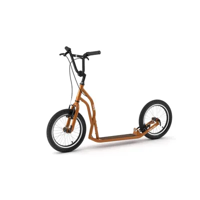 Image de Yedoo S1616 Trottinette - pour adultes et adolescents, jusqu'à 150 kg, avec pneus gonflables 16/16 et guidon réglable Orange