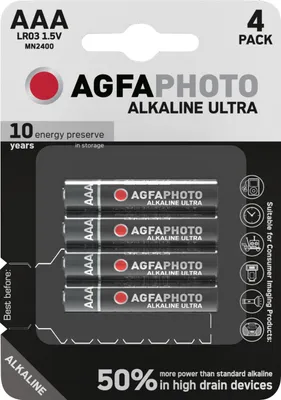 Obrázek produktu pro AgfaPhoto Ultra LR03 Micro AAA -Batterie Alkali-Mangan 1.5 V 4 St.