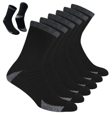 Productafbeelding van Heren sportkousen, geschikt voor hardlopen, met padding, ademend, katoen, 6-pack, maat 39-42, enkellengte, zwart