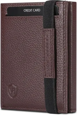 Produktbild von Slim Wallet Echtleder mit RFID Schutz und Münzfach Kartenetui Geldbörse Portemonnaie Herren Damen Kompakt Klein Kartenhalter