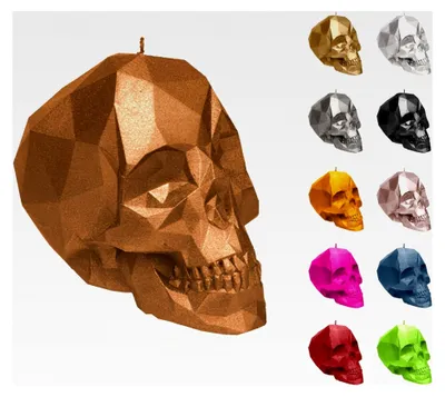 Produktbild von Totenkopf Kerze - Skull Deko für Halloween und Gothic Stil