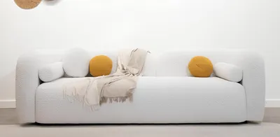 Produktbild von Weißes 3-Sitzer Sofa Wohnzimmer Polstercouch Designer Dreisitzer