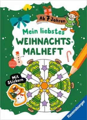 Image de Ravensburger Buch Activity Mein liebstes Weihnachtsmalheft mit Stickern ab 7 48900