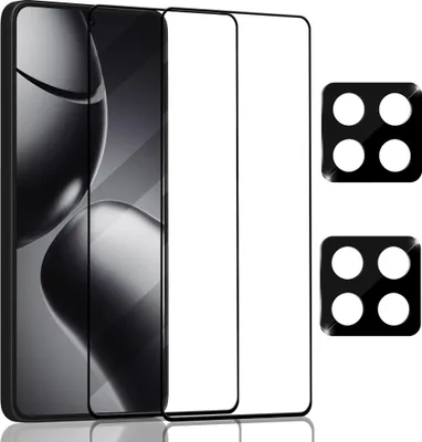 Obrázek produktu pro 2-balení Xiaomi Redmi 14T Pro Ochranné sklo na displej & 2-balení ochrana objektivu - Tvrzené sklo 9H - Super kvalita 3D
