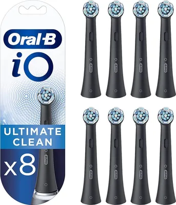 Produktbild von Oral-B IO Ultimate Clean Black - kefkové hlavy pre zubnú kefku - balenie 8 kusov