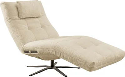 Produktbild von KAWOLA Relaxliege LETICIA motorisch mit Nackenkissen Stoff beige