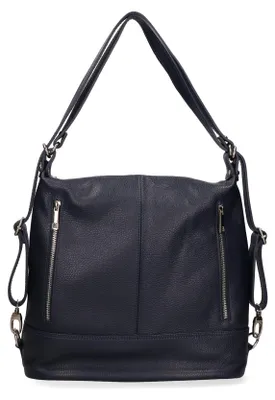 Immagine prodotto di Borsa a tracolla/zaino convertibile da donna, in vera pelle, colore bianco, prodotta in Italia