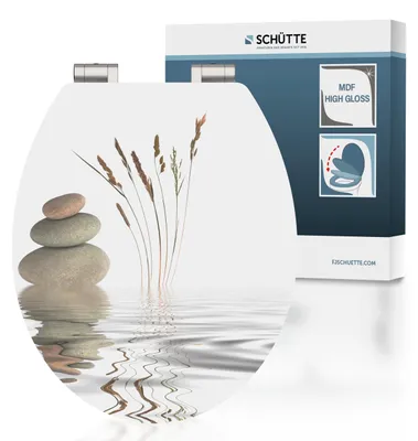 Produktbild von SCHÜTTE WC Sitz BALANCE High Gloss mit MDF Holzkern, hochglänzender Toilettendeckel mit Absenkautomatik, Klobrille