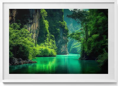 Produktbild von Reisen in Thailand– Wandbild mit Rahmen – Gerahmtes Bild  – Wanddekoration – 100x70 cm –  Weiß Rahmen