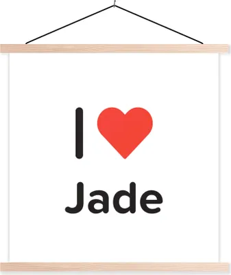 Produktbild von MuchoWow® Textilposter Ich liebe - Jade - Mädchen 40x40 cm mit holzfarbenen Rahmen - Posterleiste