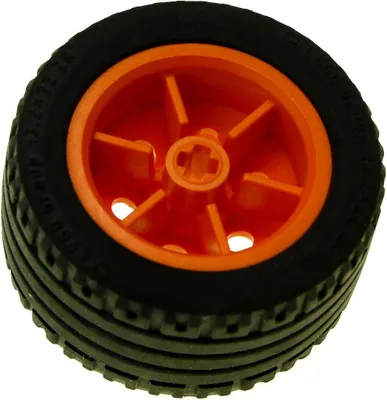 Produktbild von 1x Lego Technic Rad orange schwarz 30.4mmx20mm Räder 43.2x22 ZR 54087c01