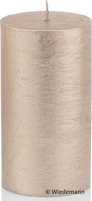 Produktbild von durchgefärbte Stumpenkerzen (H x Ø) 120 x 58 mm, Farbe Rosegold lackiert, mit ASF zum Abbrandschutz, Wiedemann Marble Kerzen, Advent, Adventskranz, Weihnachten, Dekoration, Event