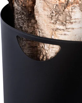 Produktbild von Kaminholzkorb 33 x 26 cm – Metall Schwarz pulverbeschichtet – Holzkörbe & Holzträger – Robuster Holzkorb für Kamin, Wohnzimmer & Deko, Kaminholzträge - Feuerholz Aufbewahrung