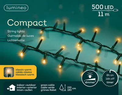 Produktbild von Lichterkette LED warmweiß für den Außenbereich Länge 11m grün