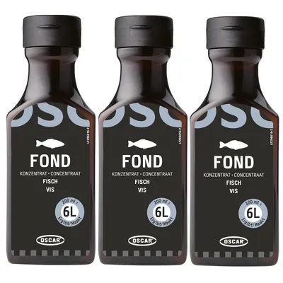 Produktbild von Oscar Fischfond Konzentrat Zwiebel und Knoblauchnote 200ml 3er Pack