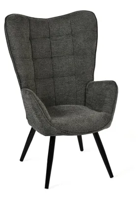 Stoff-Fauteuil mit Armlehnen, dunkelgrau, 66x74x106 cm