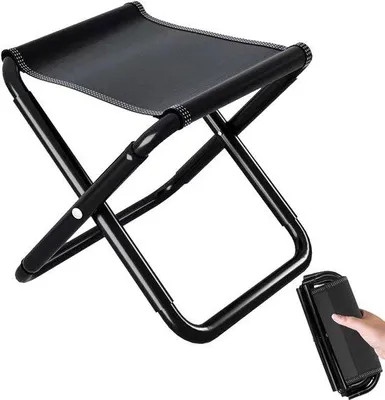 Immagine prodotto di Unyqoos® – Sedia da campeggio portatile e pieghevole, con struttura in acciaio e seduta traspirante in tessuto Oxford, 0,56 lb, capacità di carico: 220,46 lb