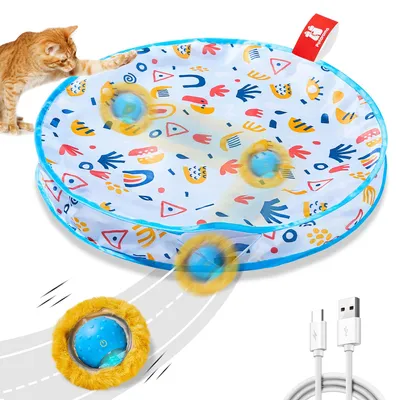 Interaktives Katzenspielzeug mit rollendem Ball, 61 cm Spielmatte