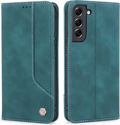 A teal-colored phone case is shown from two angles, front and back.
