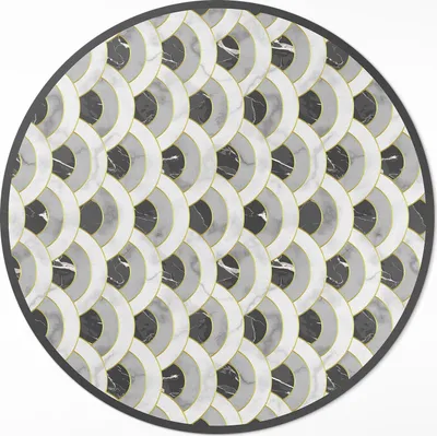 Produktbild von Steinschuppen marmor regelmäßiges muster– Vinylteppich – Indoor Teppich – Flur – Pflegeleicht – Runder Teppich – PVC Teppich – Outdoor Teppich – Pflegeleicht – fi 60cm