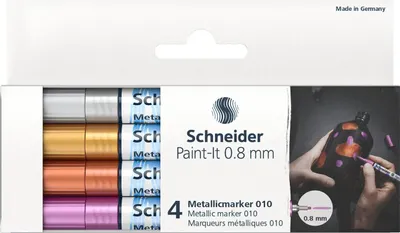 Zdjęcie produktu dla Schneider Marker Akrylowy Metaliczny 0.8mm 4 sztuki