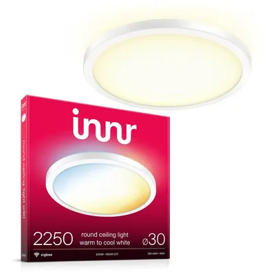Productafbeelding van Innr Smart Plafondlamp - 30cm - Zigbee - geschikt voor Philips Hue - LED plafonniere warmwit tot koelwit licht - slimme lamp - dimbaar - 2250 Lumen