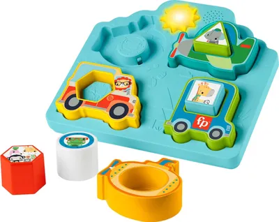 Produktbild von Fisher-Price Fahrzeugpuzzle Formen und Geräusche Sortierspielzeug für Babys mit Musik und Lichtern, 9 Monat( e), Batterien erforderlich, Mit Ton, Mehrfarbig