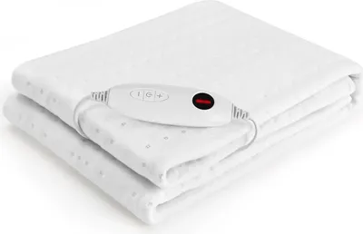 Immagine prodotto di Coprimaterasso elettrico riscaldato - Sottocoperta riscaldata - 150 x 80 cm - 100 W - 6 livelli - 8 ore di spegnimento automatico - Spina UE - Lavabile in lavatrice - Bianco
