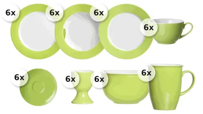 Produktbild von Kaffee- und Tafelservice 48 tlg. Doppio grün