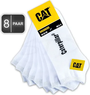 Produktbild von 8 Paar CAT® CATERPILLAR SNEAKER SOCKEN Sneakers Füßlinge Strümpfe weiß in Größe 39-42