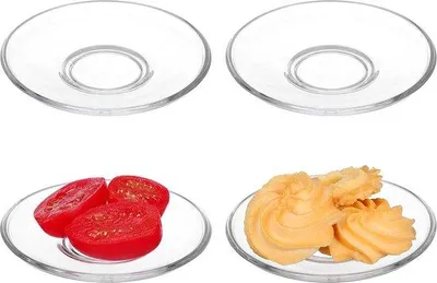 Zdjęcie produktu dla Przezroczyste szklanki do kawy i herbaty, 4 sztuki, okrągłe filiżanki