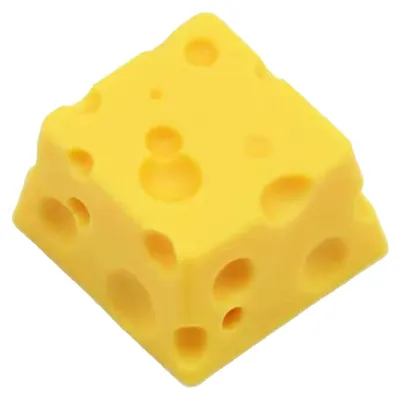 Image de Capuchon de touche en résine, style « Lovely Cheese », peint à la main, détails raffinés, résistant et mignon, pour clavier d'ordinateur