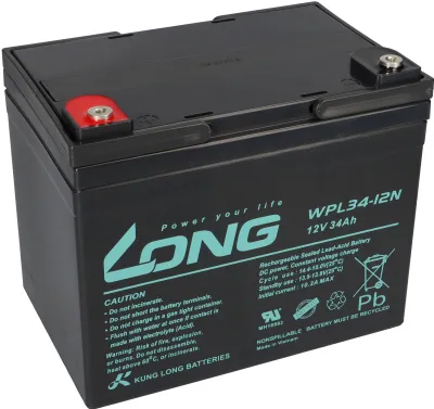 Zdjęcie produktu dla Akumulator Kung Long 12V 34Ah Akumulator ołowiowo-żelowy WPL34-12N Longlife