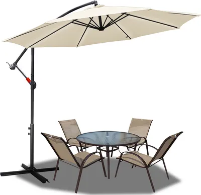 Produktbild von Jiubiaz 3.5m Sonnenschirm Gartenschirm Balkonschirm UV40+ Ampelschirm，Beige