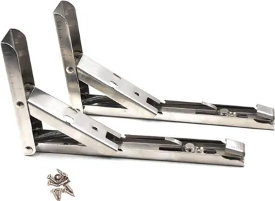 Produktbild von 12 Zoll faltbare federbelastete Wandmontage Halterung für hängende Regale für Küche, Bad, Bücherregale, Betten und andere Möbel, Belastung: 60 kg